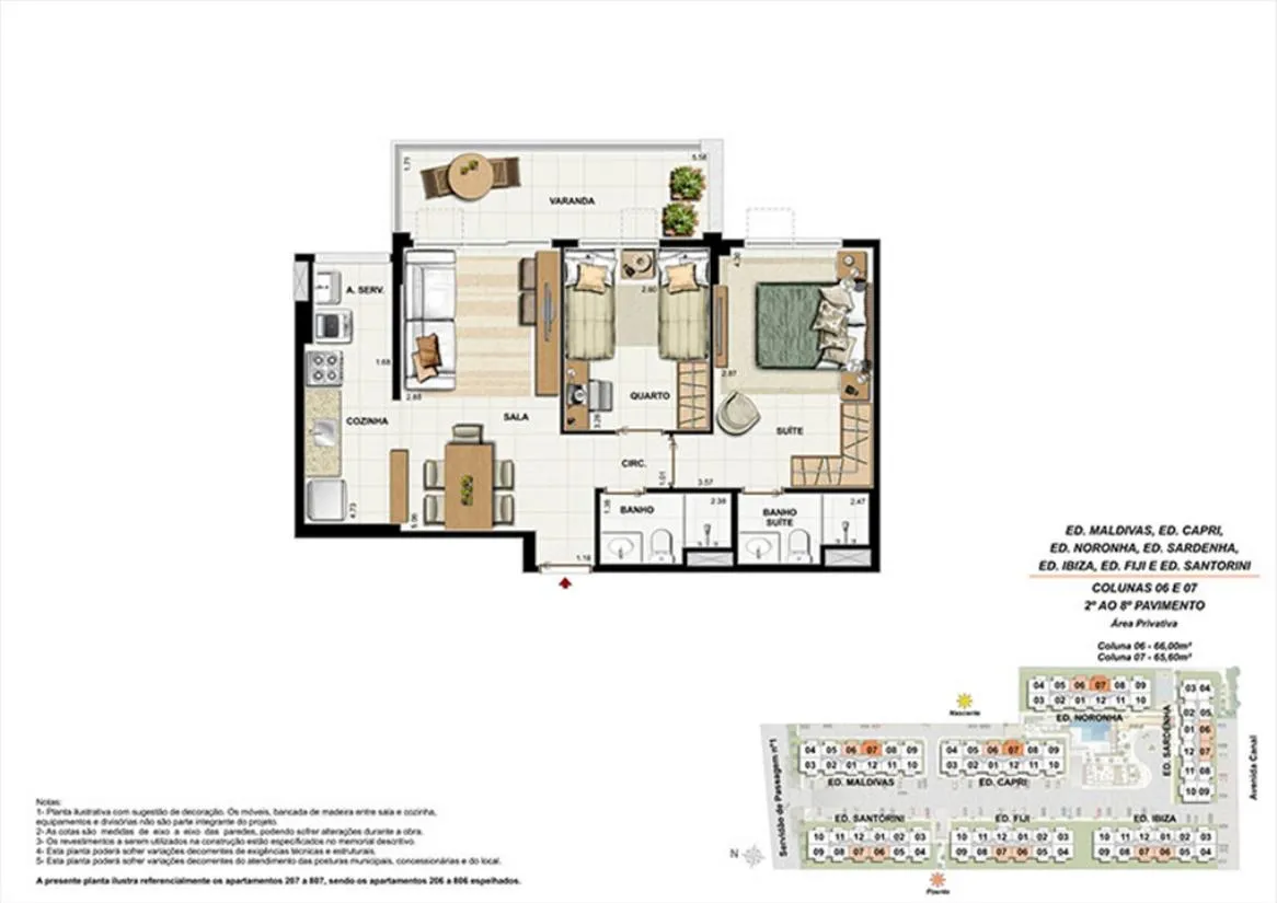Planta do Ocean Pontal Residence