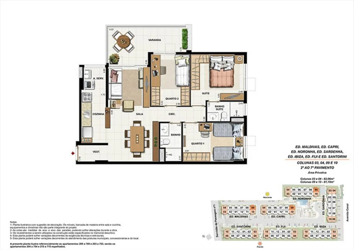 Planta do Ocean Pontal Residence