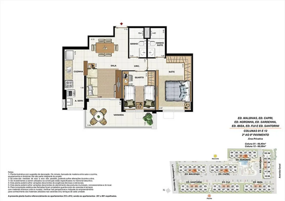 Planta do Ocean Pontal Residence