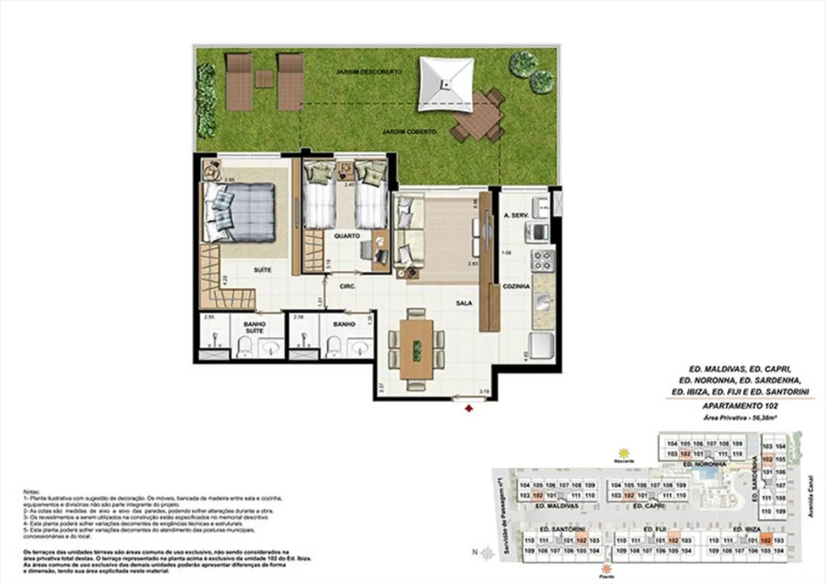 Planta do Ocean Pontal Residence