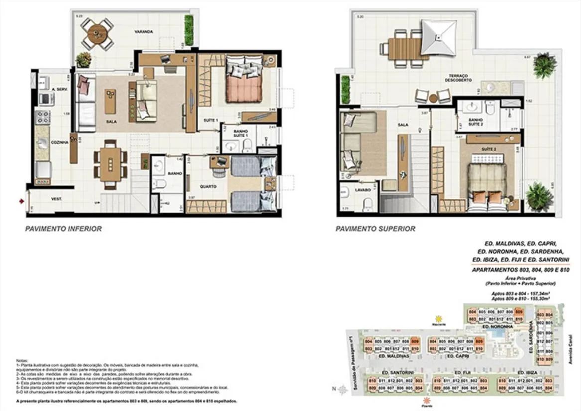 Planta do Ocean Pontal Residence