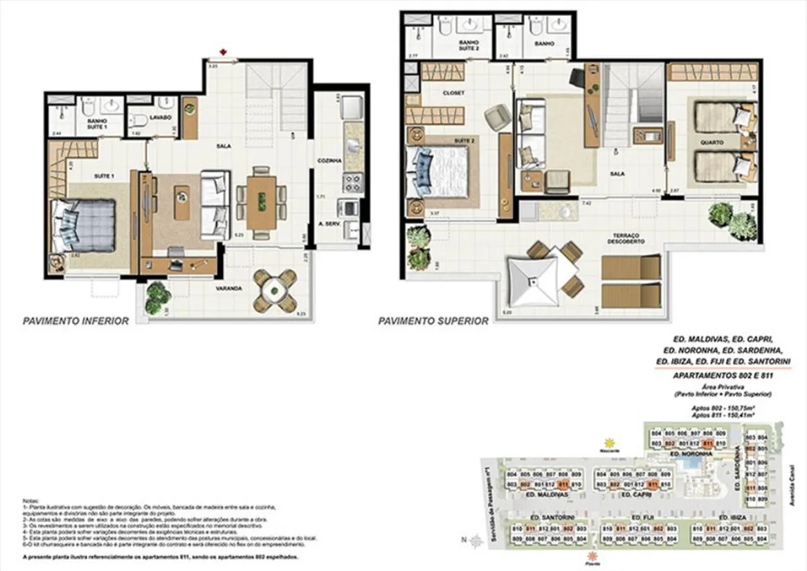 Planta do Ocean Pontal Residence