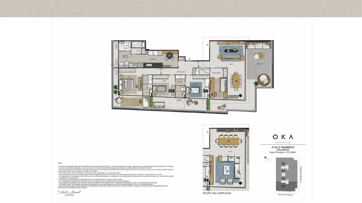 Planta do OKA Residence Lagoa