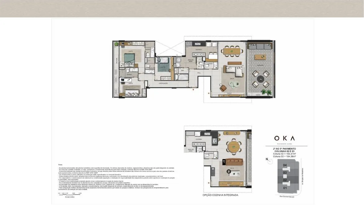 Planta do OKA Residence Lagoa