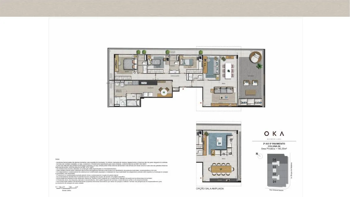 Planta do OKA Residence Lagoa
