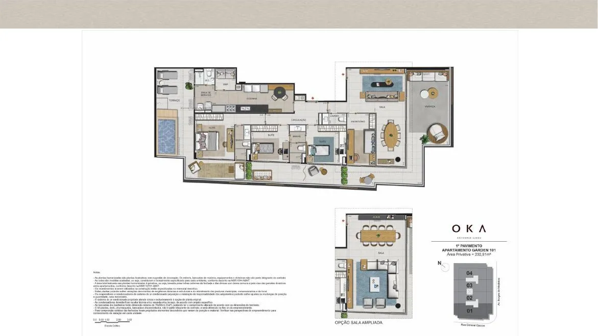 Planta do OKA Residence Lagoa