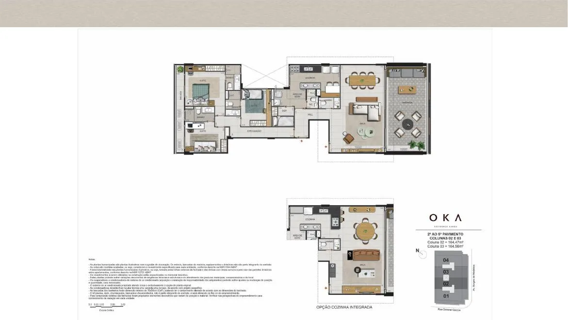 Planta do OKA Residence Lagoa