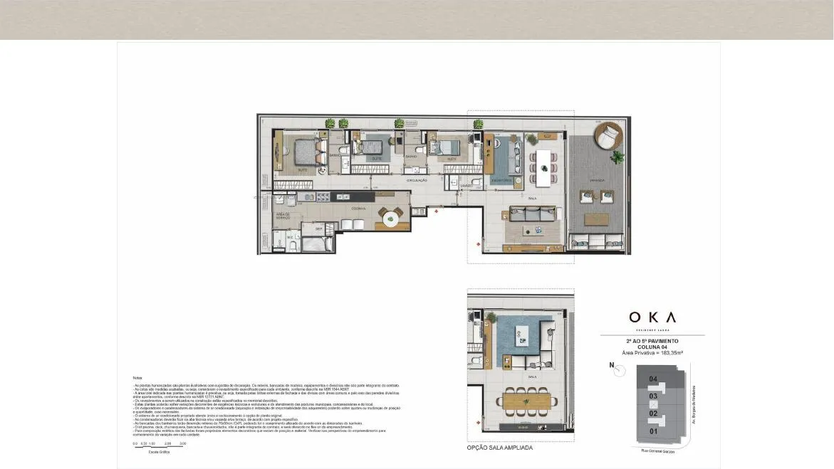 Planta do OKA Residence Lagoa