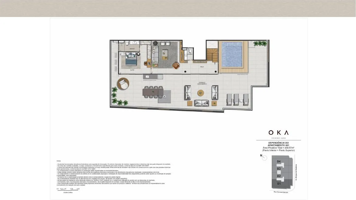 Planta do OKA Residence Lagoa