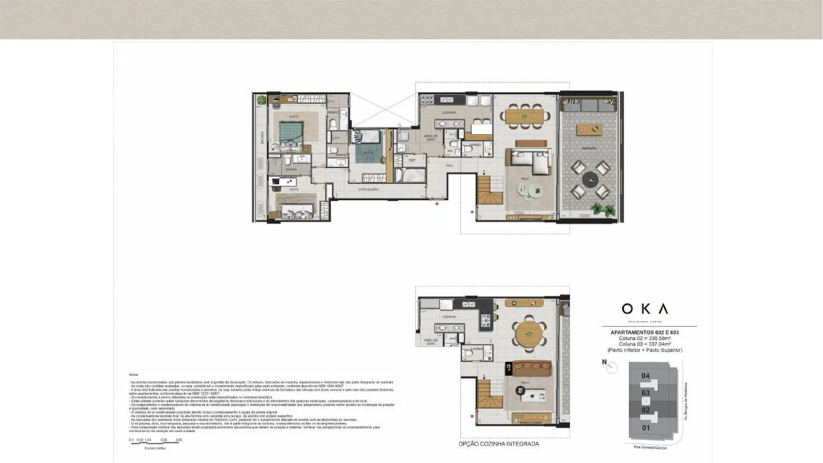 Planta do OKA Residence Lagoa