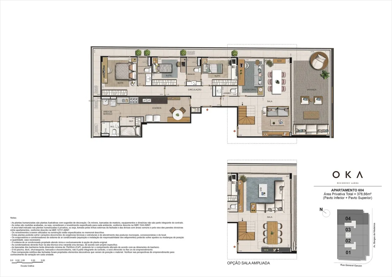 Planta do OKA Residence Lagoa: Planta 4