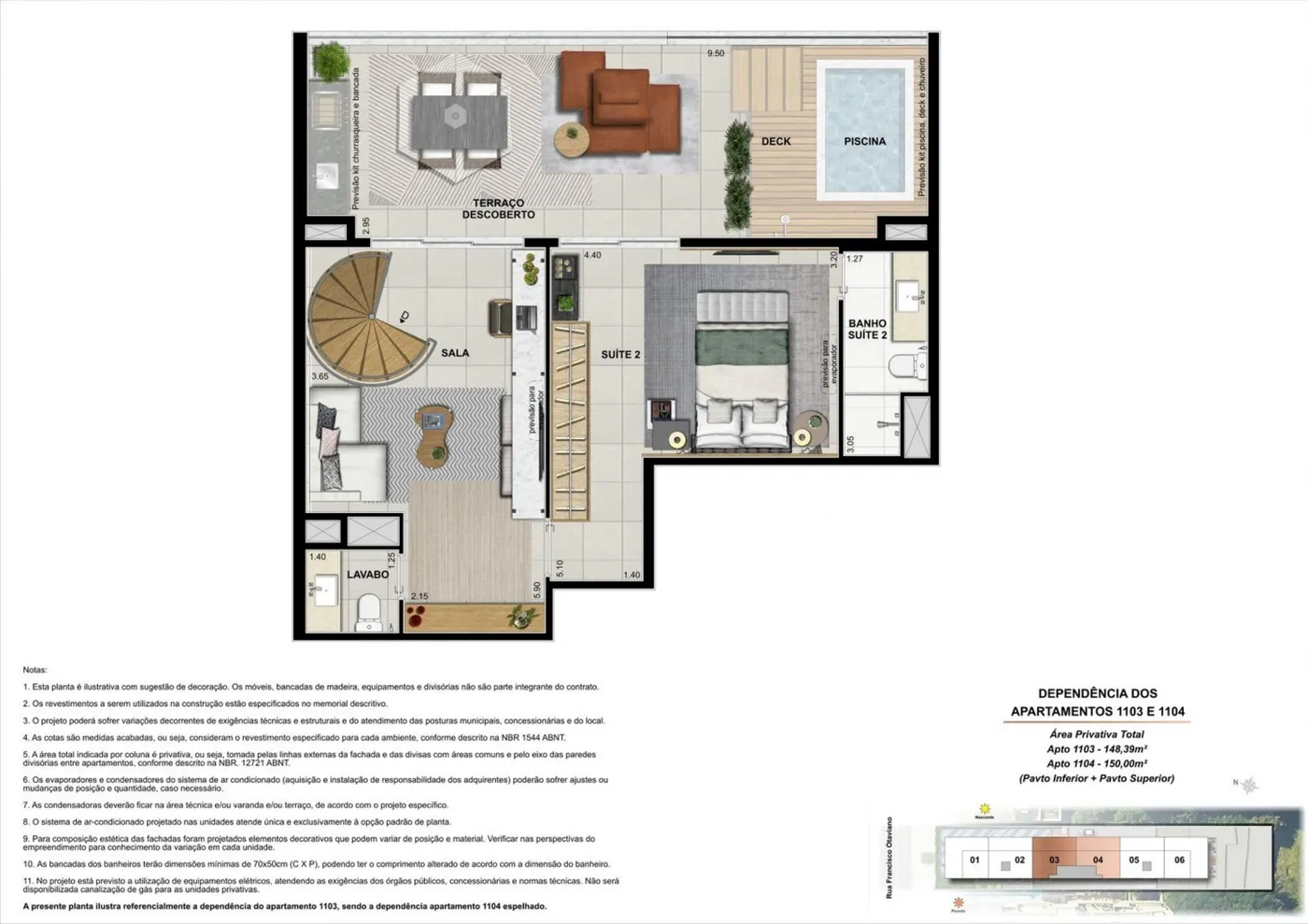 Planta do On The Sea Arpoador
