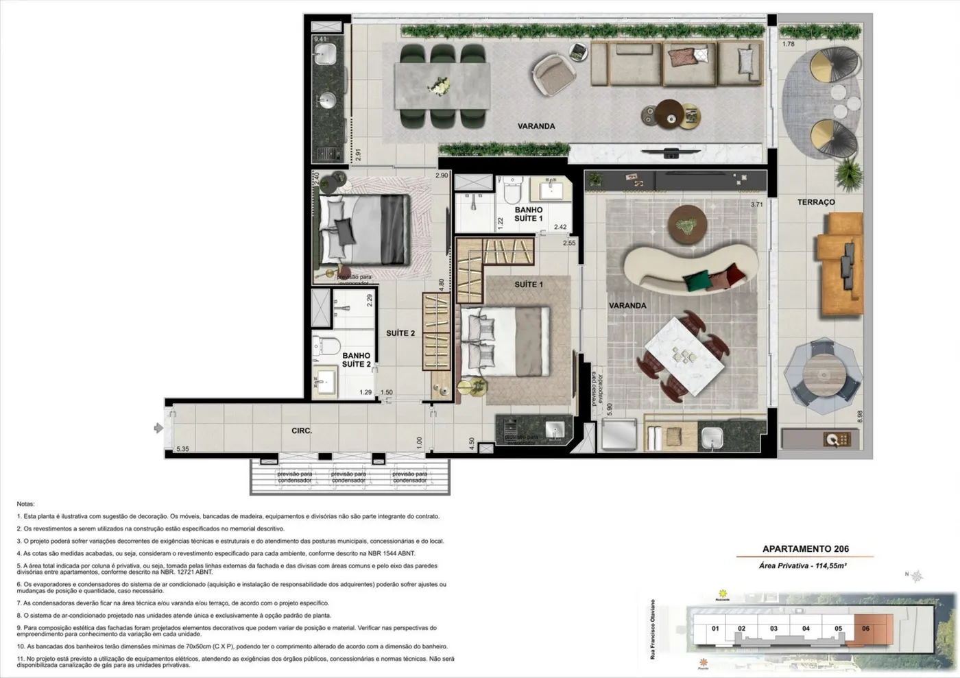 Planta do On The Sea Arpoador