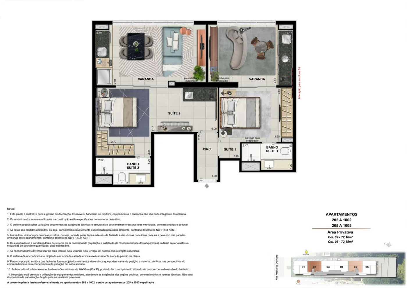 Planta do On The Sea Arpoador