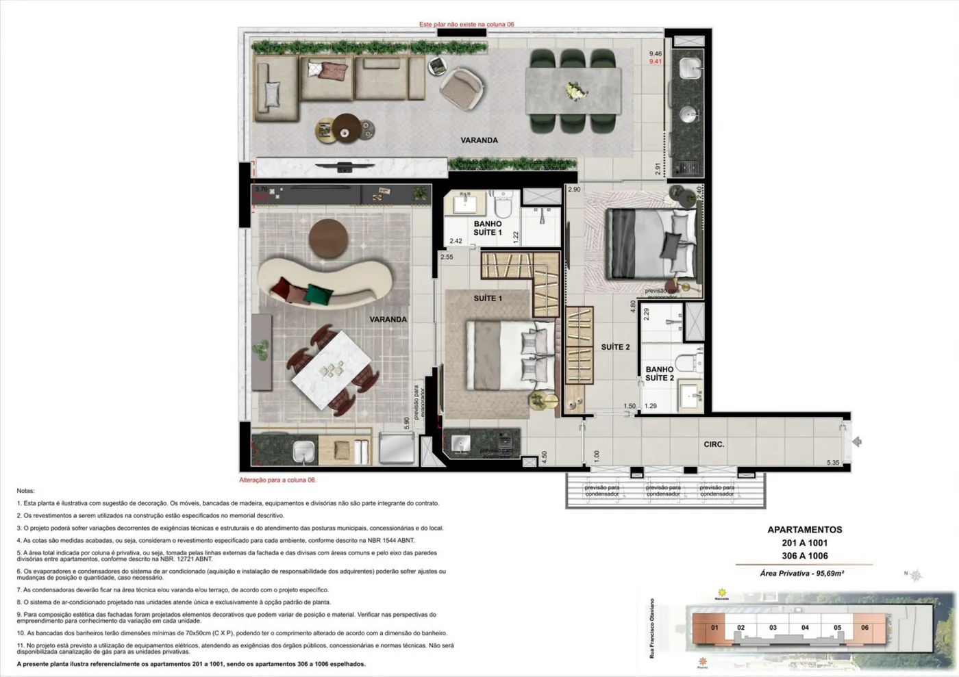 Planta do On The Sea Arpoador