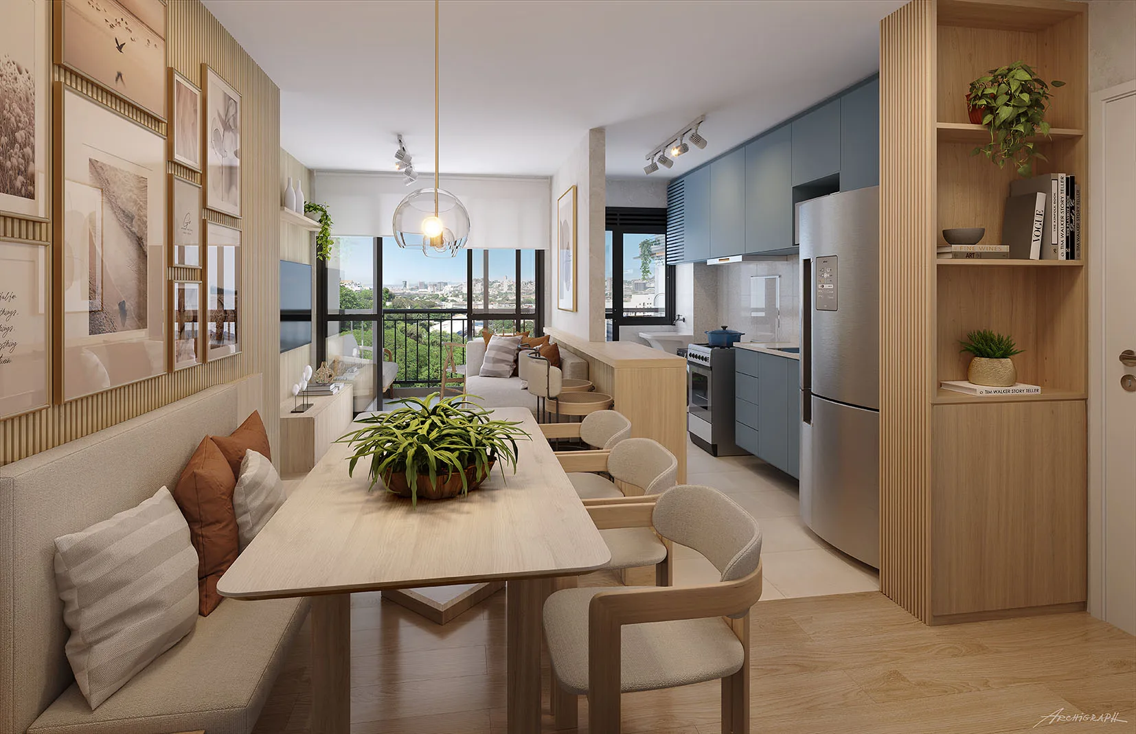 Living decorado - Origem Porto Imperial Riva no Porto Maravilha