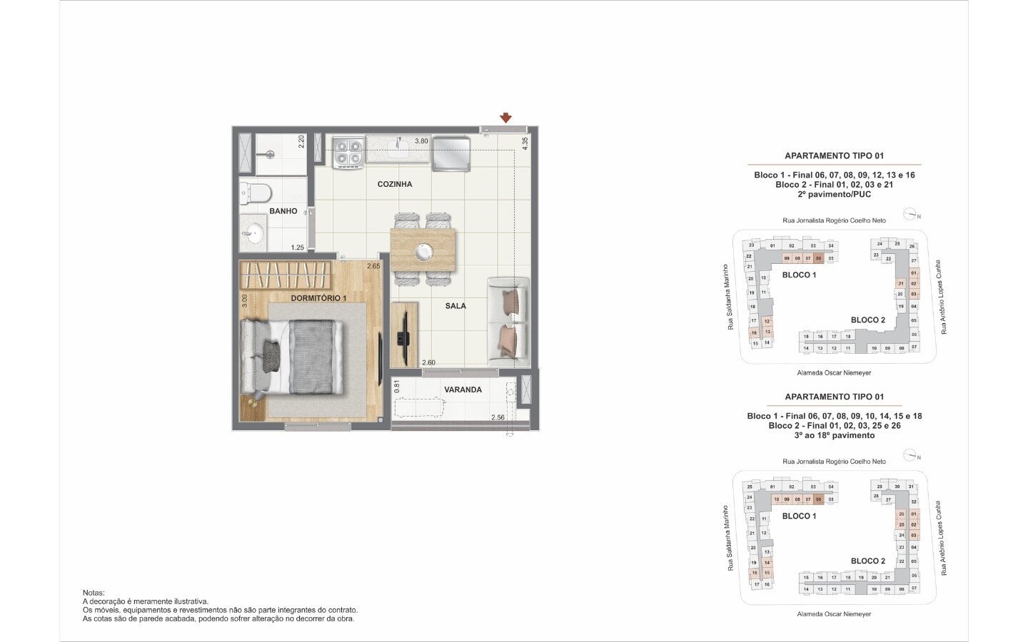 Outra planta de 1 quarto