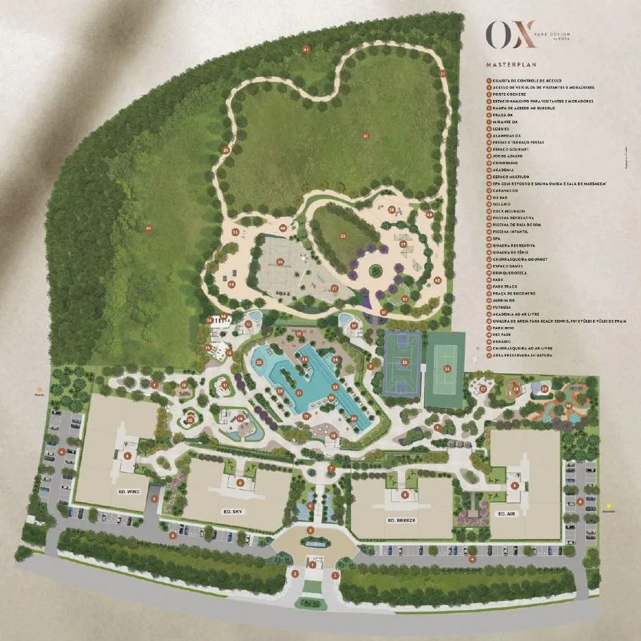 Planta do OX Park Design by EDSA