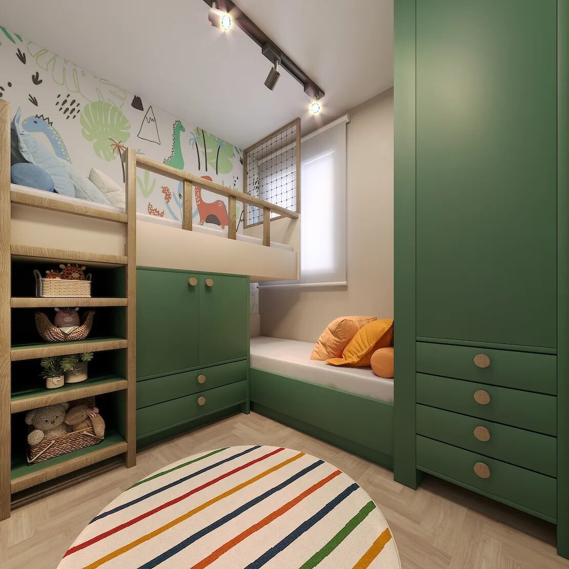 Quarto infantil decorado do Parque Hortênsia