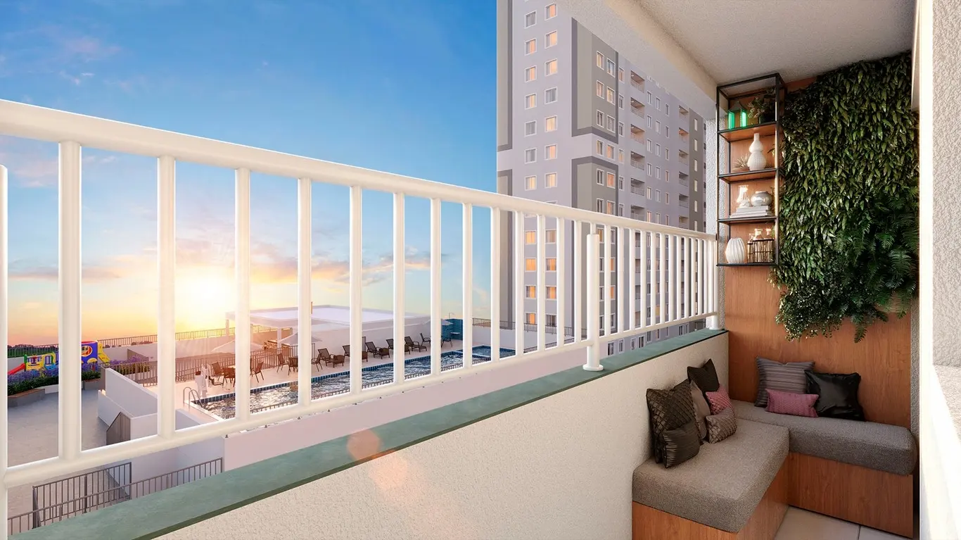 Varanda com vista para lazer do Primor Carioca