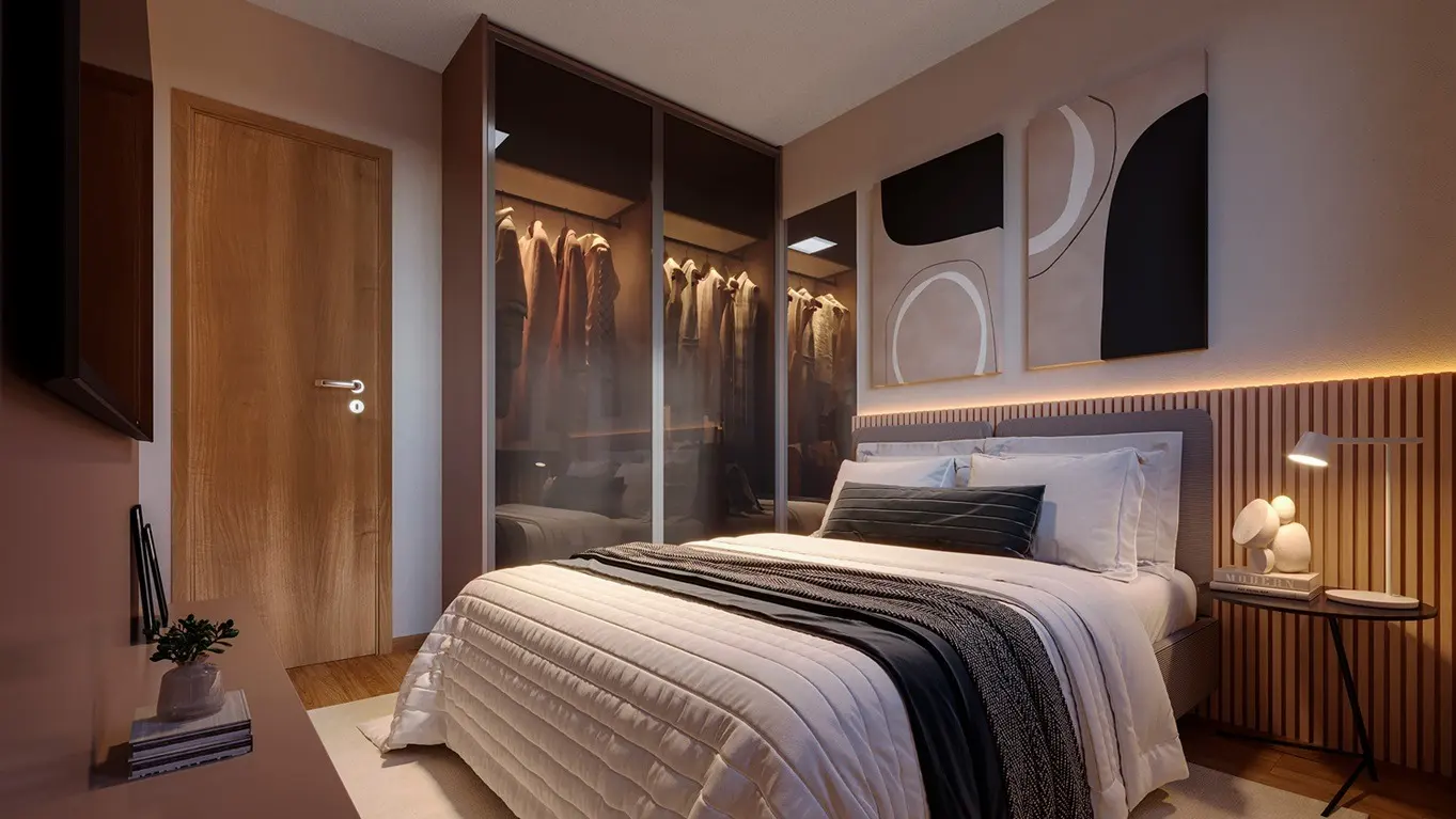 Quarto casal do Residencial Balsamo