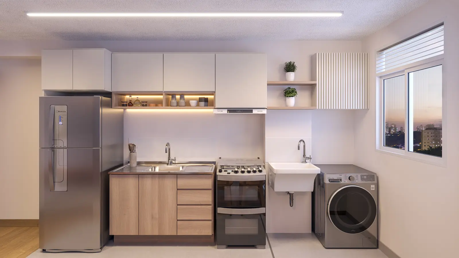 Cozinha decorada do Residencial Ipe Amarelo