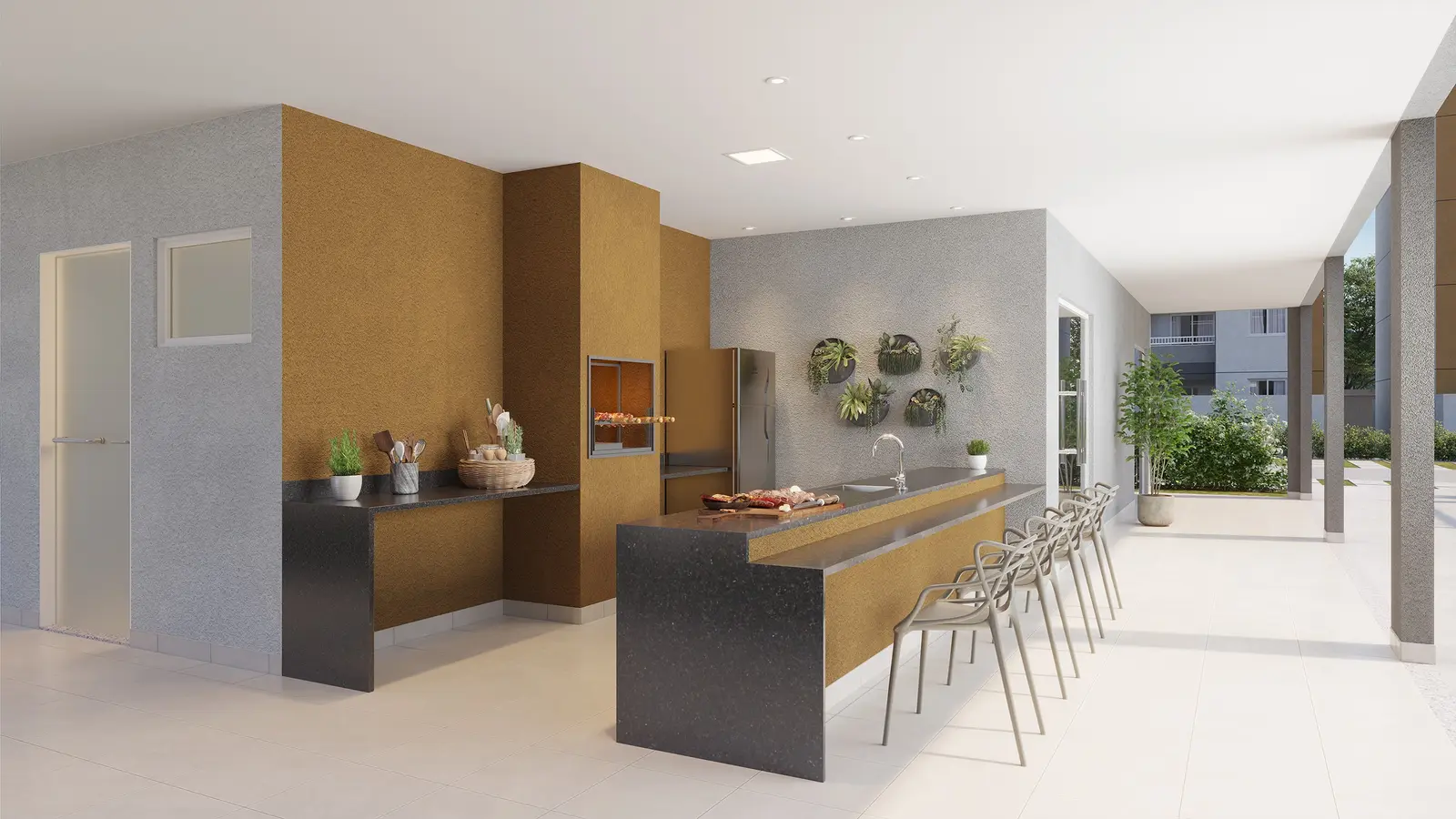 Playground e churrasqueira do Residencial Ipe Amarelo