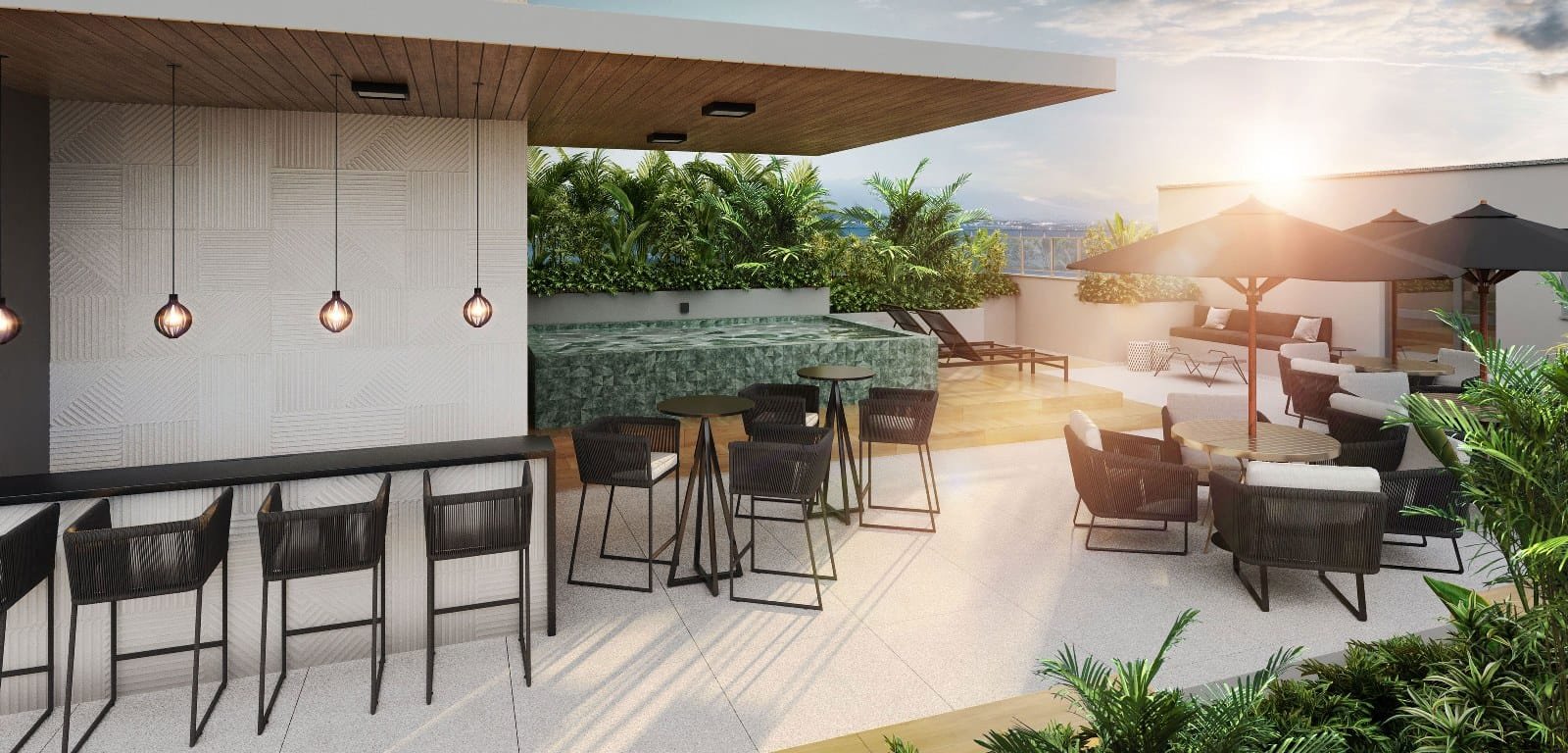 Piscina rooftop do Rio Energy