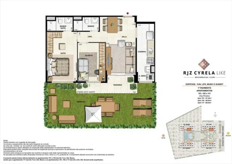 Planta do RJZ Cyrela Like, 3ª fase