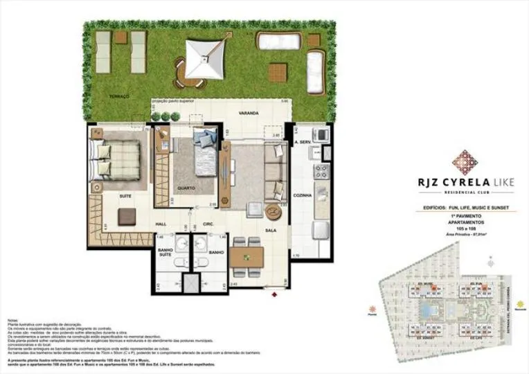 Planta do RJZ Cyrela Like, 3ª fase