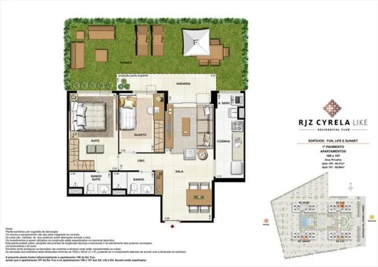Planta do RJZ Cyrela Like, 3ª fase