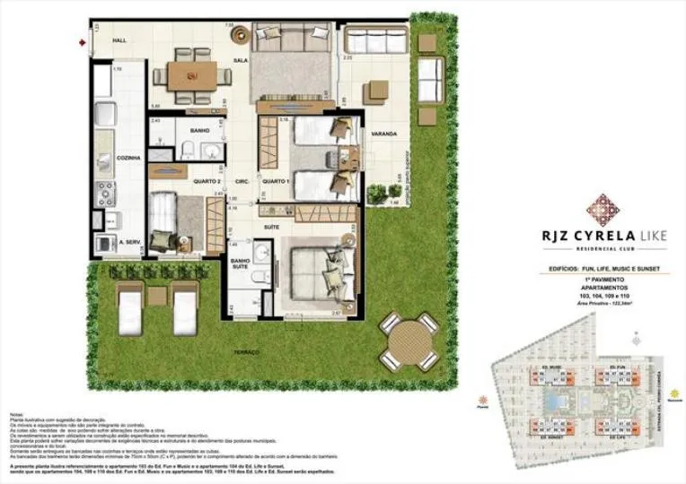 Planta do RJZ Cyrela Like, 3ª fase