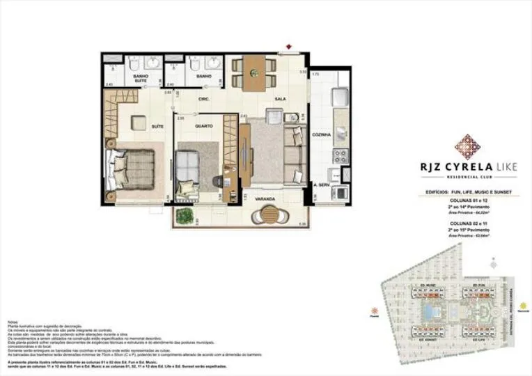 Planta do RJZ Cyrela Like, 3ª fase