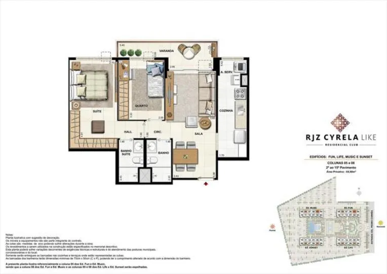 Planta do RJZ Cyrela Like, 3ª fase