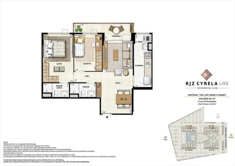 Planta do RJZ Cyrela Like, 3ª fase