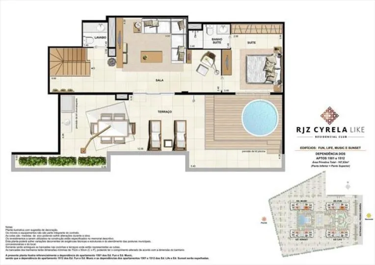 Planta do RJZ Cyrela Like, 3ª fase