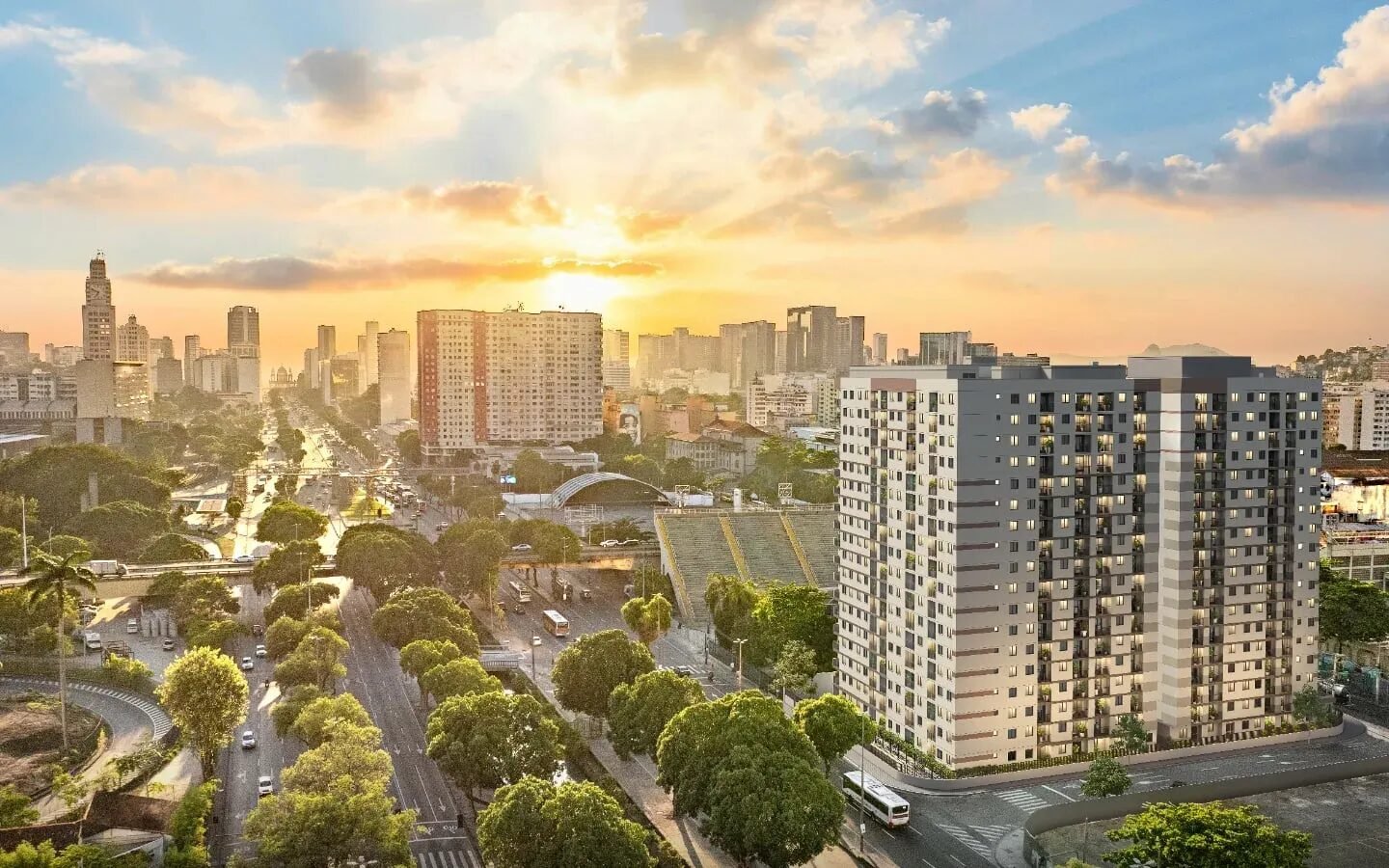 Vista aérea da Praça Onze