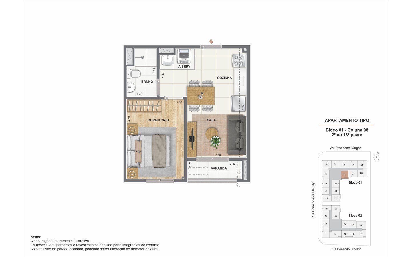 Planta de 1 quarto