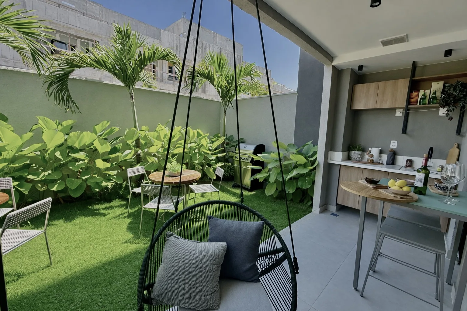 Área garden decorada