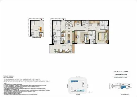 Planta do Soho Residence Barra
