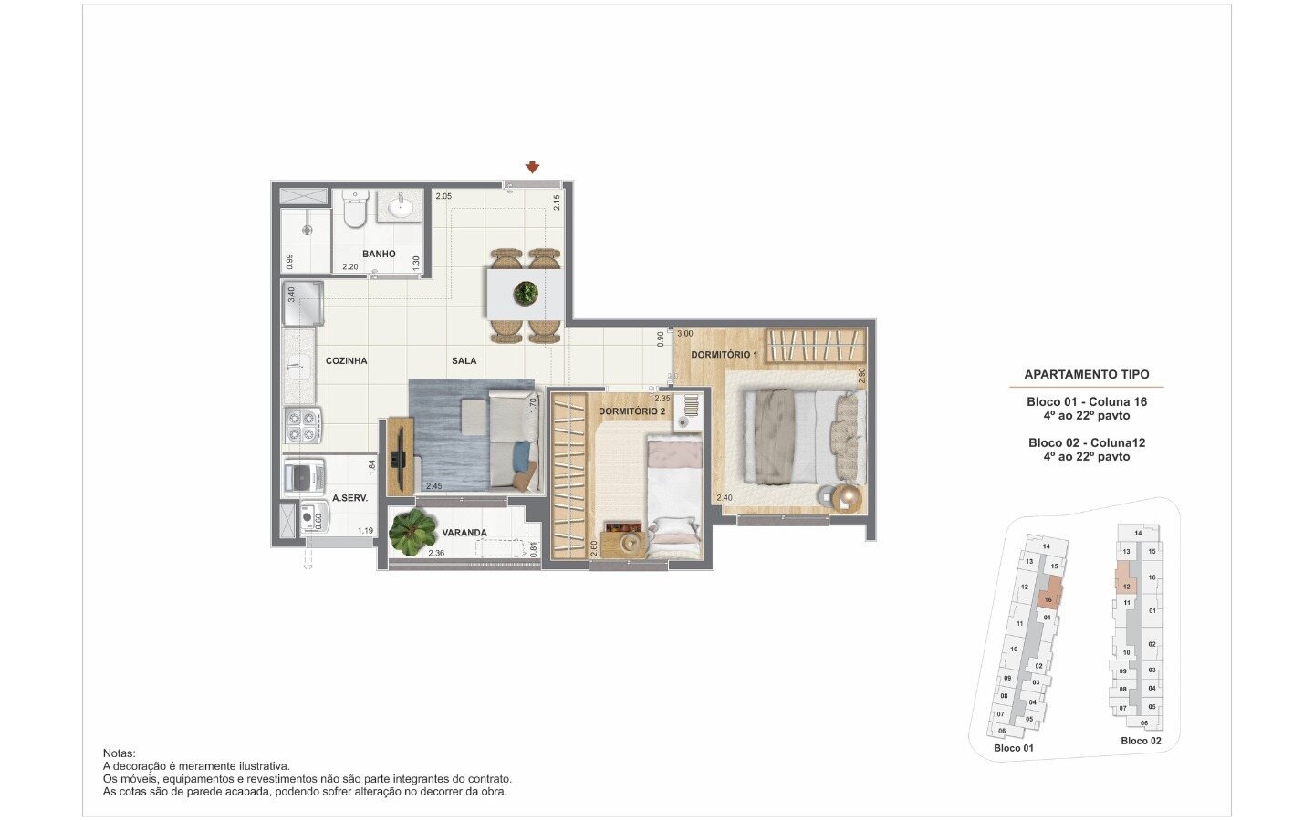 Outra planta de 2 quartos