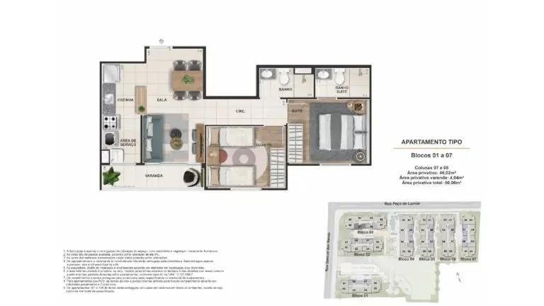 Planta apartamento 50,06 m²