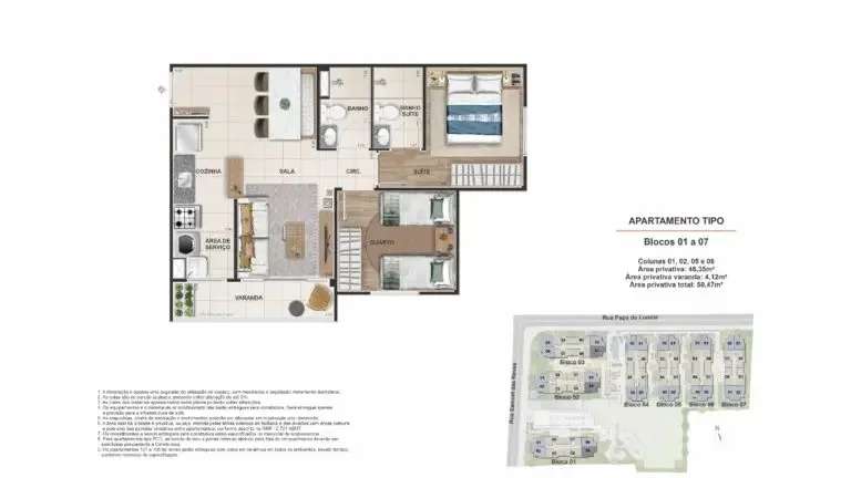 Planta apartamento 50,47 m²
