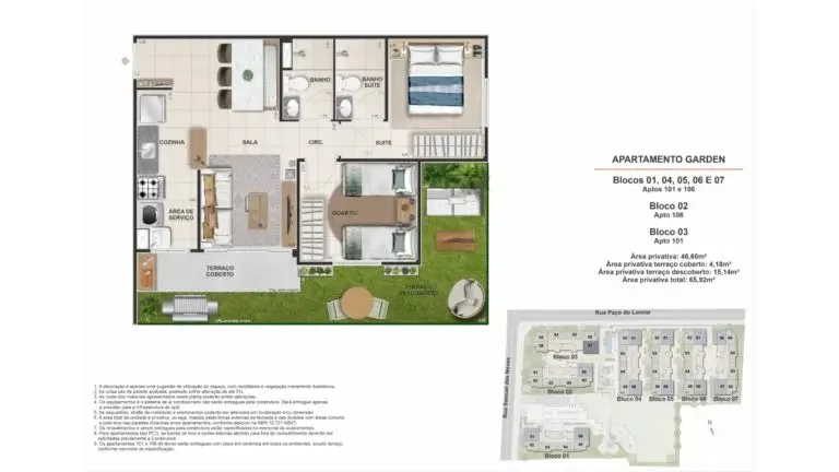 Planta garden 65,92 m²