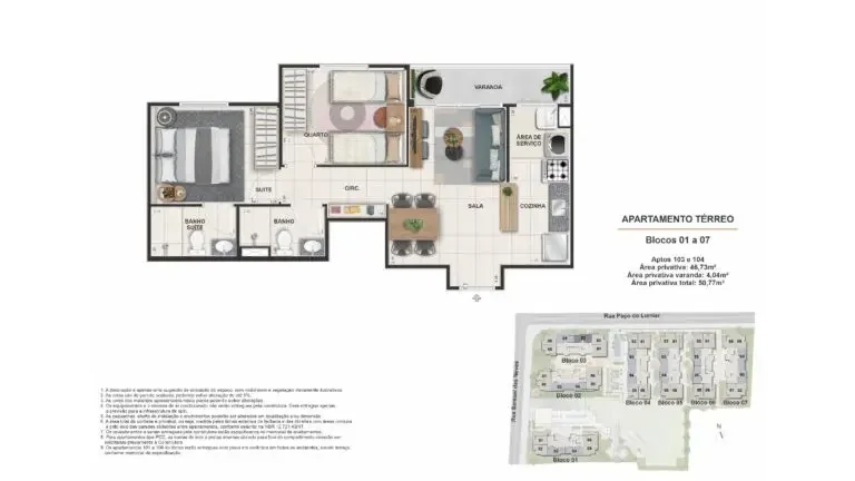 Planta térreo 50,77 m²