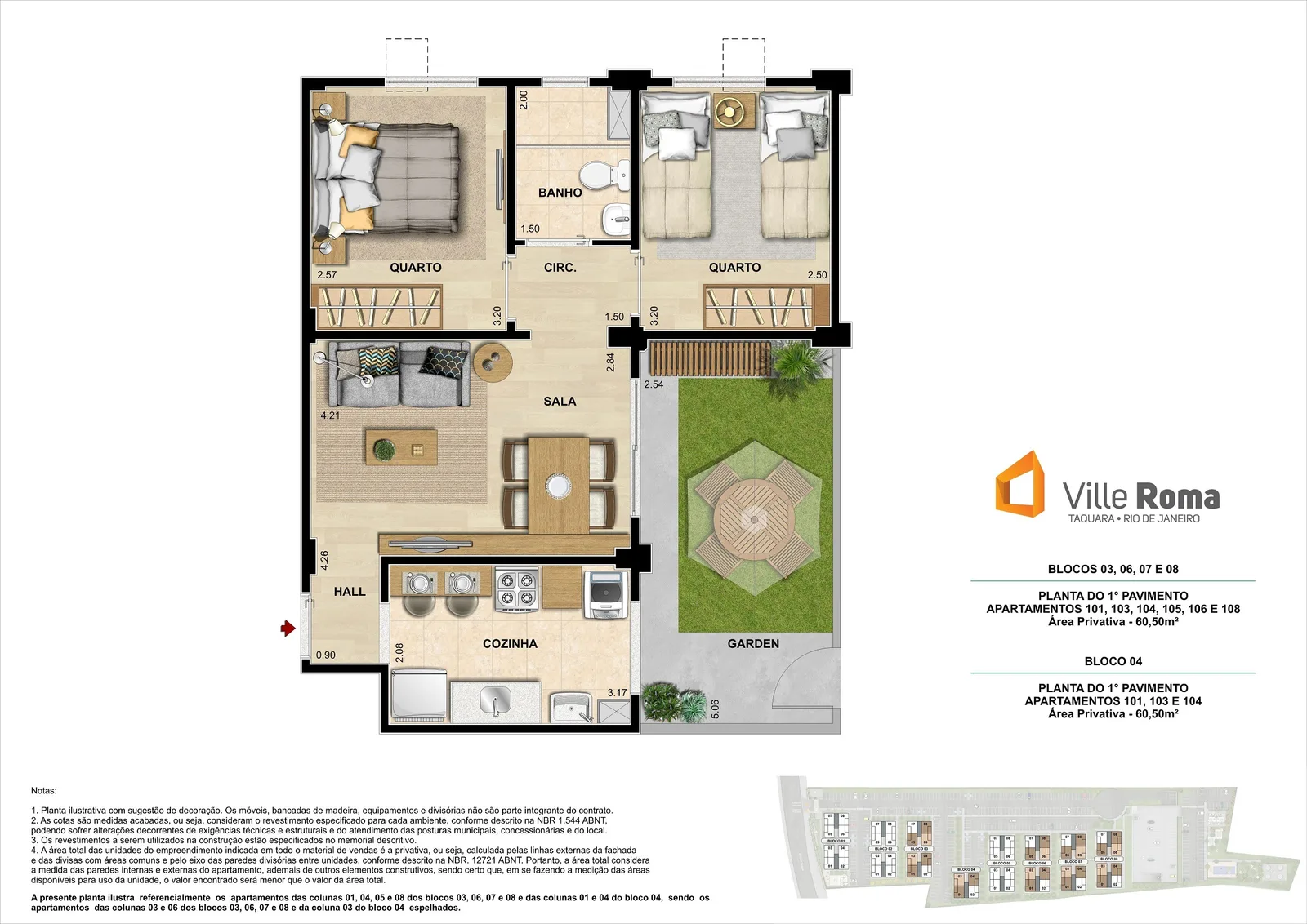 Planta Garden · 2 quartos · 1 vaga