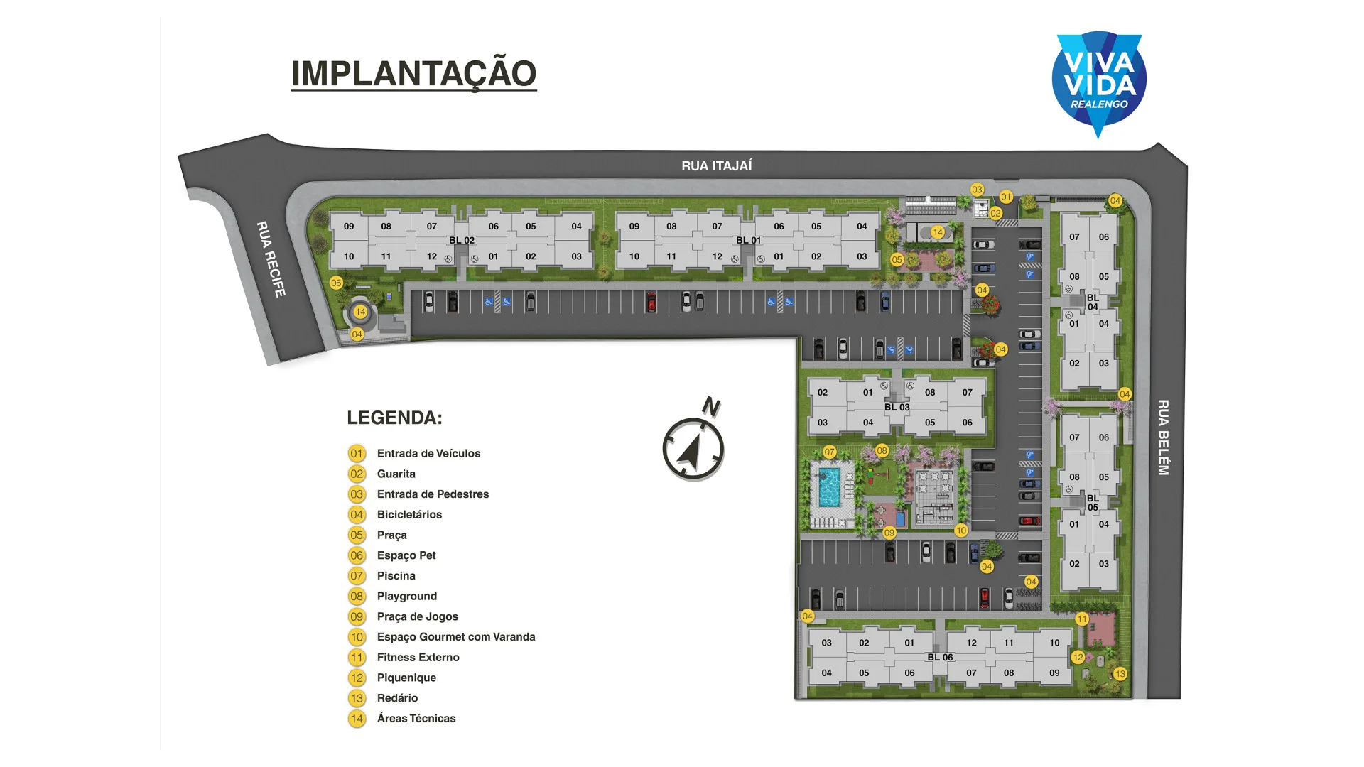 Implantação do condomínio